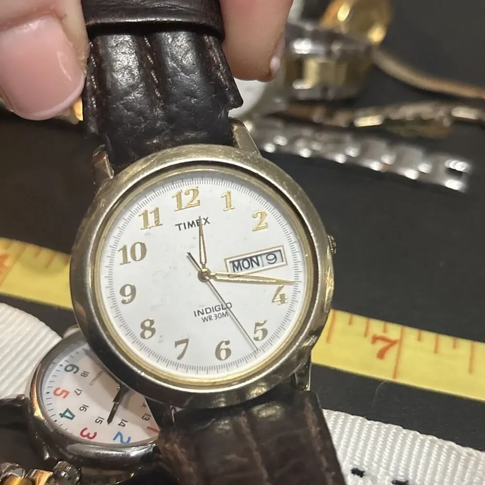 Vintage Timex Watch Lot Of 11 For Parts Untested! As Is Condition